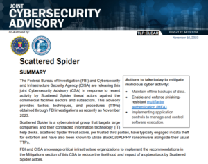 Отчет ФБР о деятельности хакерской группировки Scattered Spider