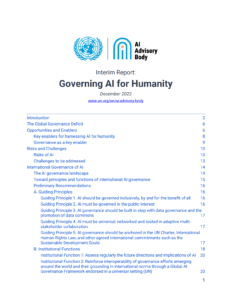 Управление ИИ в интересах человечества: Промежуточный отчет Высокоуровневого консультативного органа