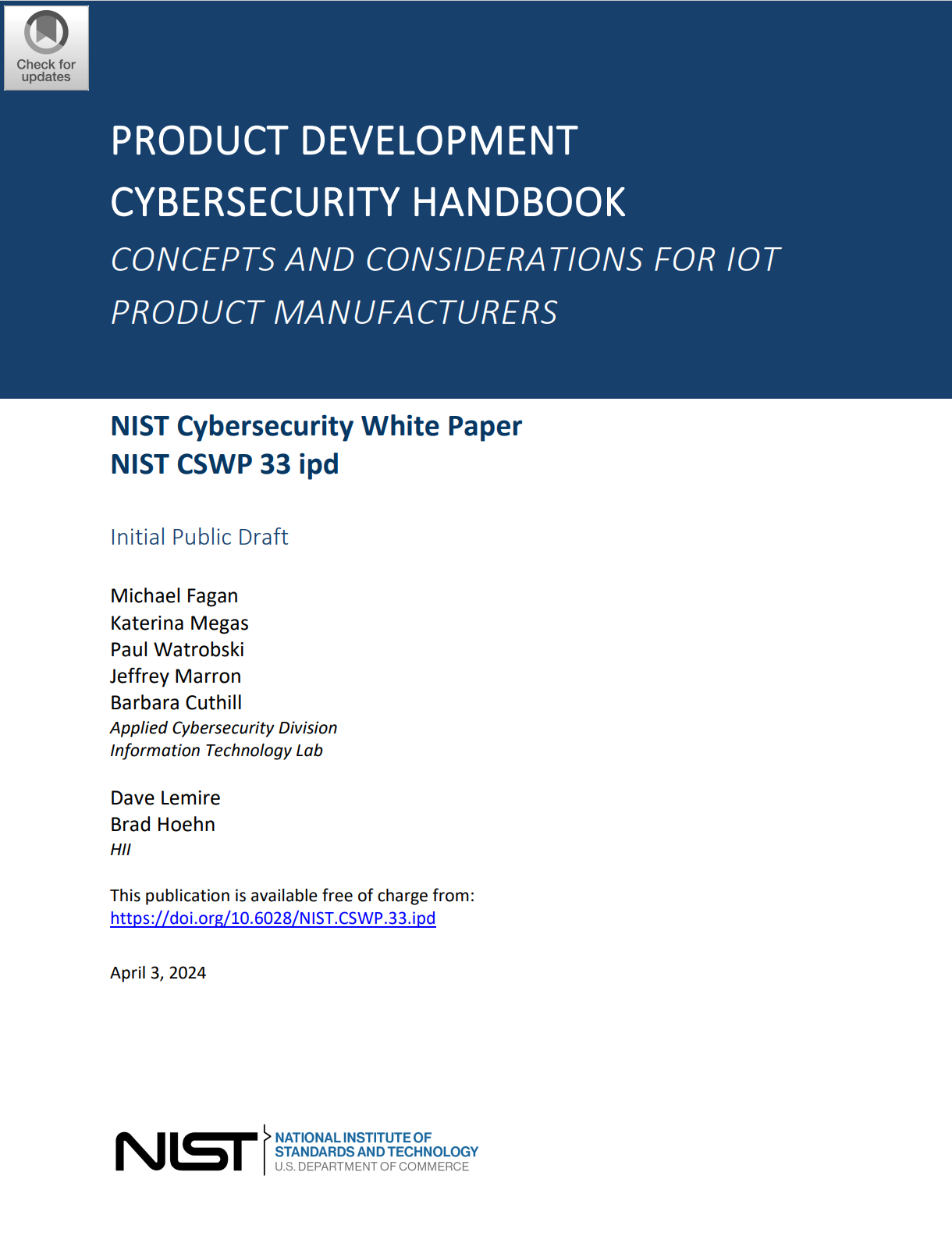 Руководство по кибербезопасности при разработке продукта: концепции и соображения для производителей продуктов Интернета вещей