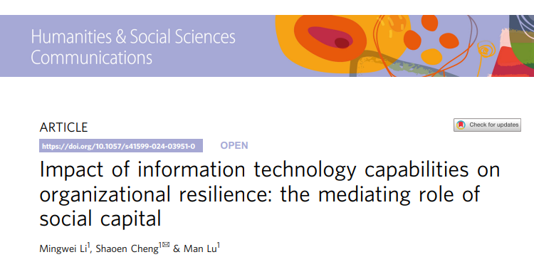 Влияние ИТ-возможностей на организационную устойчивость: роль социального капитала