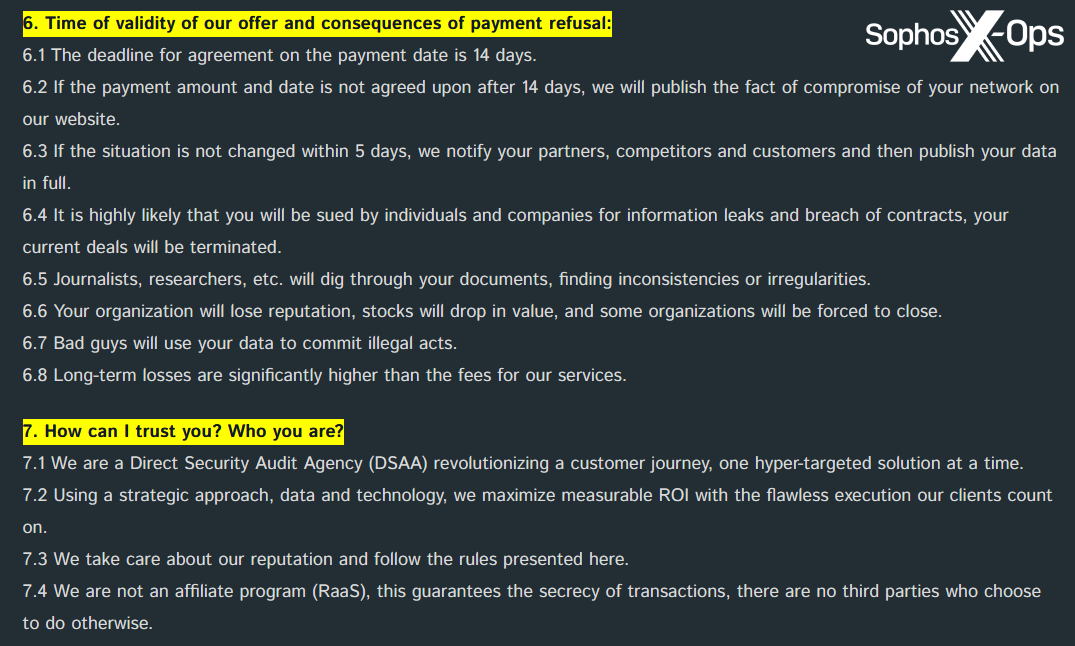 Скриншот с сайта утечки вируса-вымогателя