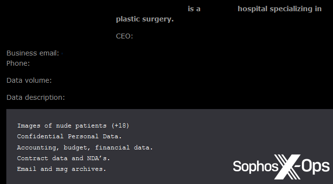 Скриншот с сайта утечки вируса-вымогателя