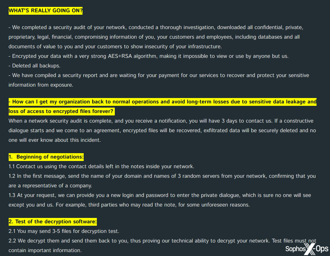 Скриншот с сайта утечки вируса-вымогателя