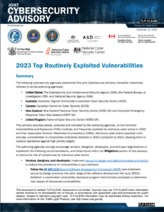 2023: Анализ наиболее часто эксплуатируемых уязвимостей в киберпространстве